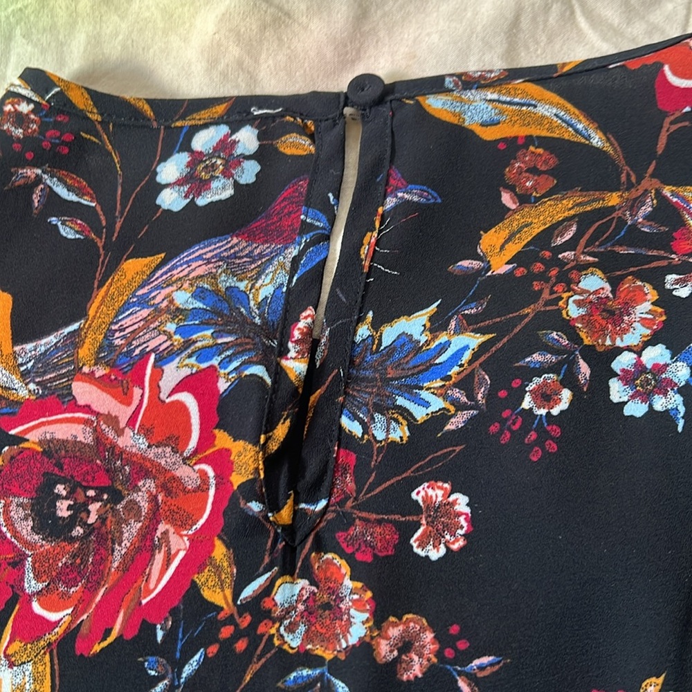Floral Black Top